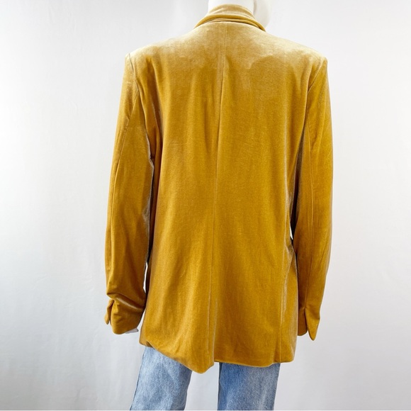 Blank NYC Coat Gold Velvet Button Up Size L - Picture 4 of 8